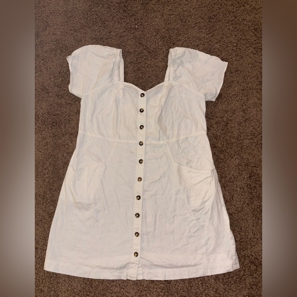 Madwell Linen-Cotton Puff-Sleeve Mini Dress size 16W - Picture 4 of 8